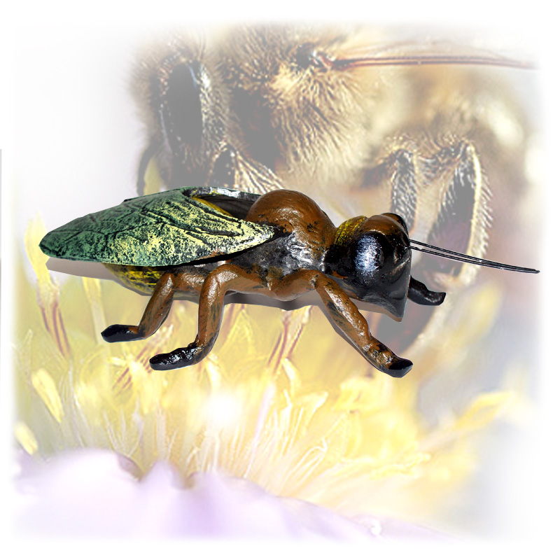 Včelařský motiv květináč se včelou a vozíkem