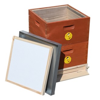 Úl 39x24 se 2 nástavky - Celodřevěný, odlehčený, cinkovaný, nabarvený, schienen