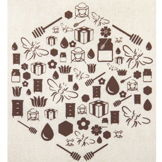 Pytlík na sklenici medu ApiSina s motivem "Hexagon"