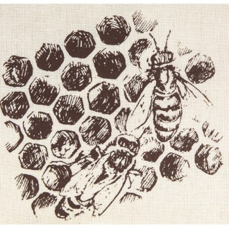 Pytlík na sklenici medu ApiSina s motivem "plástev"