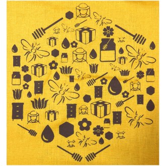 Pytlík na sklenici medu ApiSina s motivem "Hexagon"