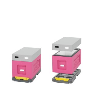 Plemenáč polystyrenový 39x24 - 6 rámků - šedo-zůžový