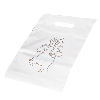 Igelitové tašky s medvědem 25×35 cm - 50 ks