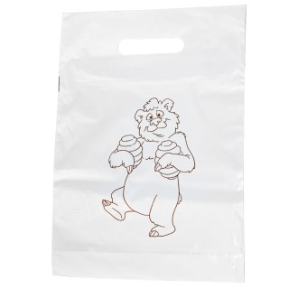 Igelitové tašky s medvědem 25×35 cm - 50 ks