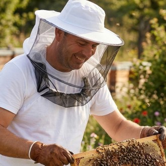 Klobouk včelařský s přetažením přes ruce
