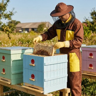 Kombinéza včelařská, tmavě hnědá vel,: S-XXXL