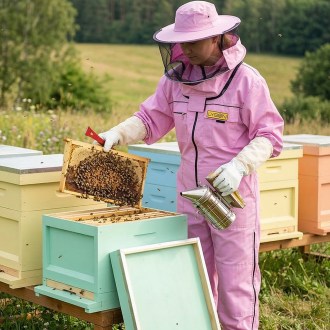 Včelařská kombinéza s kloboukem - fialová - Lysoň, vel.: S-XXXXL