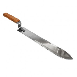 Nůž na odvíčkování - zubatý - nerez - 28 cm - široký 5 cm