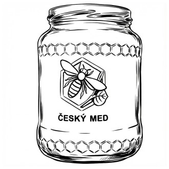 sklenice na med, MED, 770 ml, Český med, reliéfní sklo