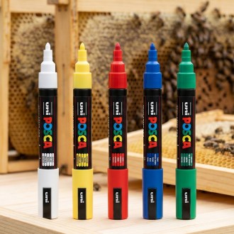 červený popisovač Uni POSCA, značení včelích matek, včelařství