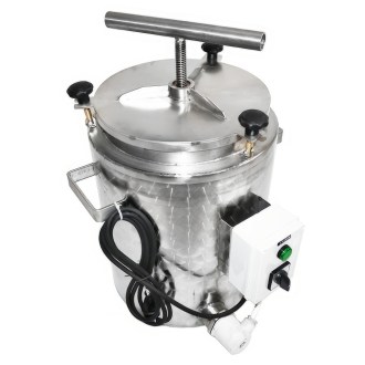 vařák na vosk s lisem 35l - elektrický 230 v, boční pohled