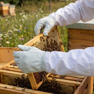 Rukavice včelařské velikost: 6-12 - vepřovka