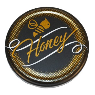 Víčko na sklenici TO 82 - Honey - černé - matné - 700 ks - celá krabice - HO12-2, Víčko - vzor Honey - černé - matné - HO- Šroubovací víčko, včelařské potřeby, včelařství
