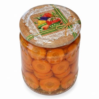 Víčko TO 82 zelenina 4, rustikální dekor, zavařování, sklenice, včelařské potřeby