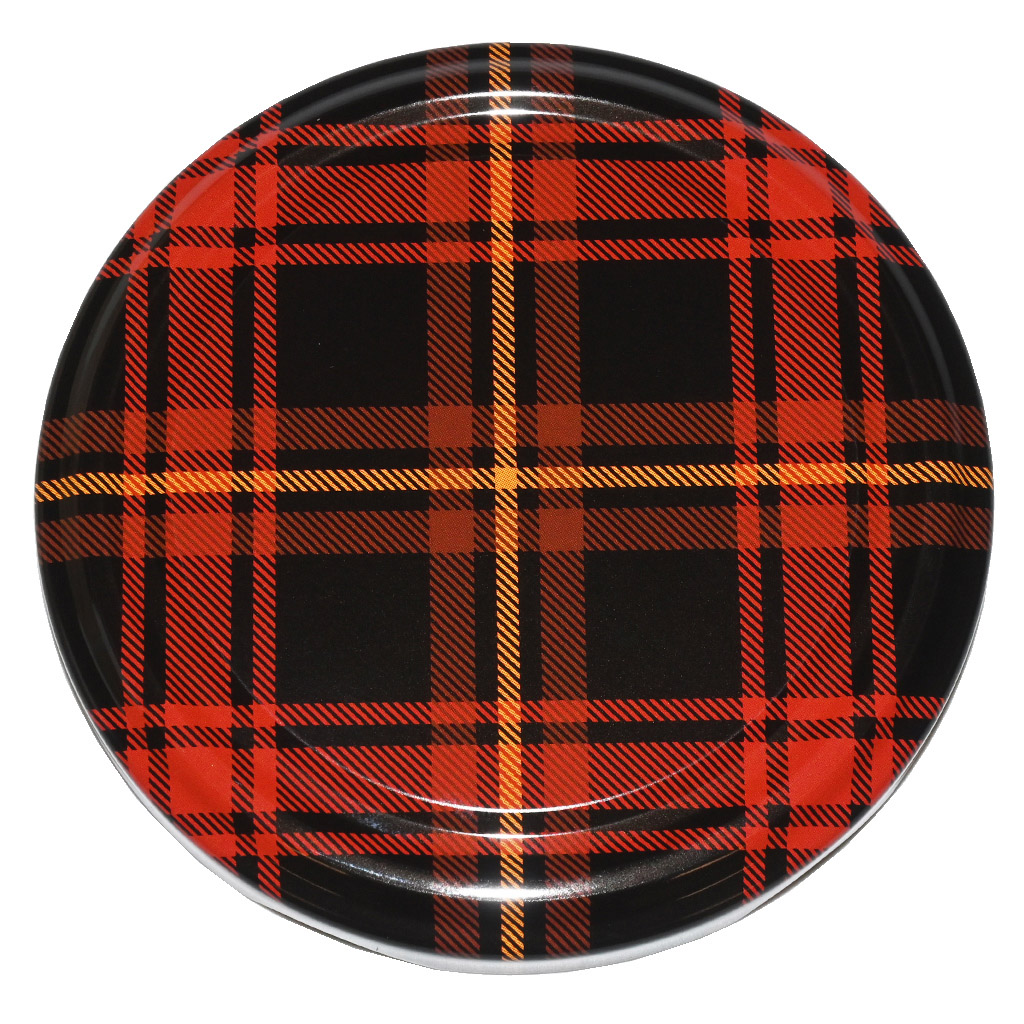 víčka TO 82, tartan, medové sklenice, stáčený med